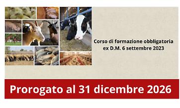 Formazione obbligatoria per operatori zootecnici prorogata a dicembre 2026